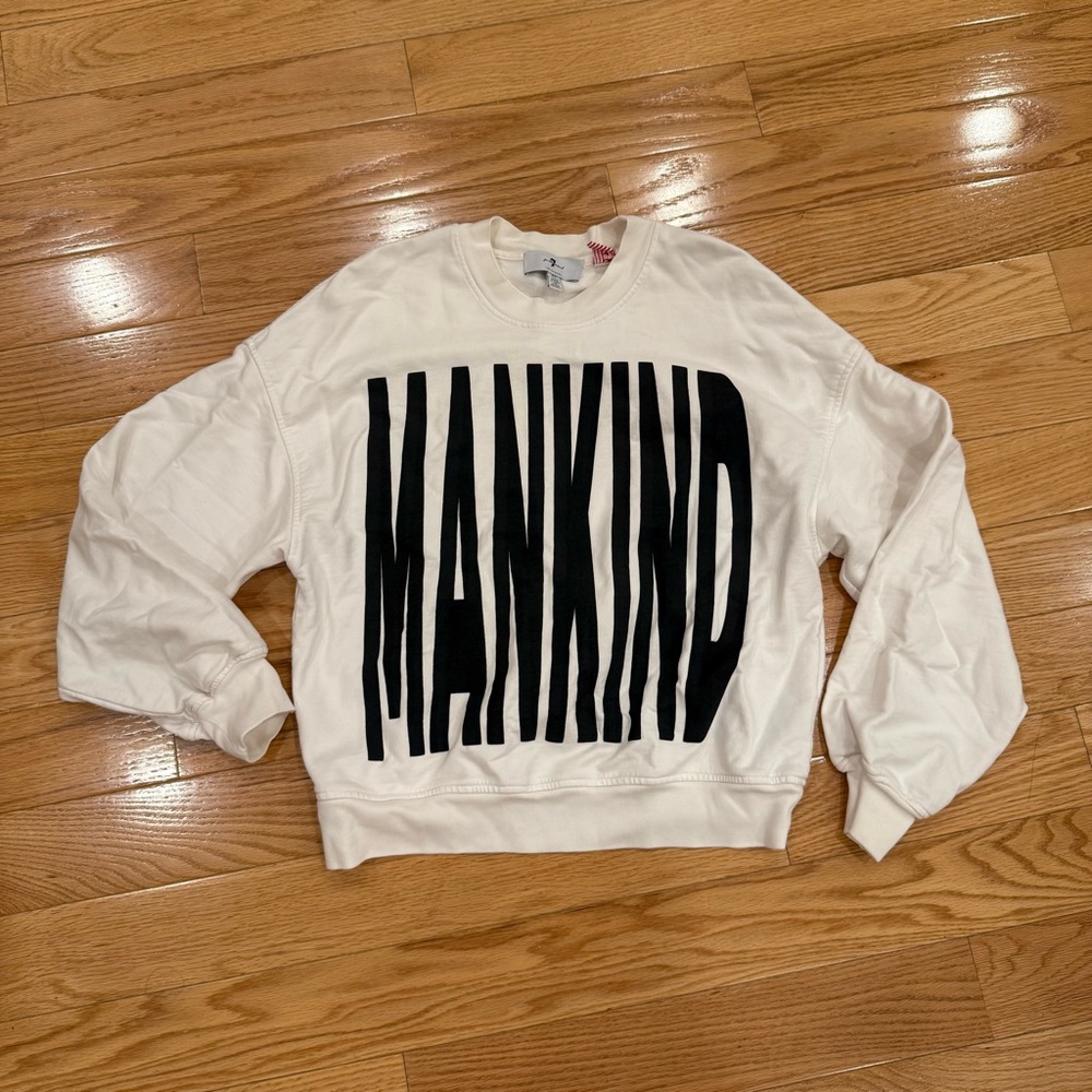7 FOR ALL MANKIND - ”Mankind” lettering sweatshirt - White - size XS